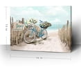 thumbnail image 2 of Beach Canvas Wall Art for Bathroom Ocean Pictures Seaside Bicycle Canvas Print Seascape Painting Framed Teal Aqua Blue Calming Shoreside Artwork for Modern Coastal Themed Lake Home Bedroom Décor Ready, 2 of 6