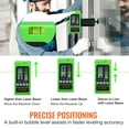 thumbnail image 3 of Receptor láser VEVOR para nivel láser, rango de trabajo de 197 pies, detector de haz rojo y láser verde para láseres de línea pulsante, altavoz ajustable y pantalla LCD dual y nivel de burbuja, 3 of 9
