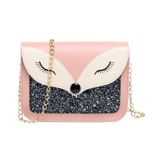Bolso bandolera Fox para mujer Bolso bandolera de moda Bolso bandolera Bolso bandolera de un hombro Bolso bandolera para teléfono móvil para niños, señoras y niñas (rosa) JAMW Sencillez