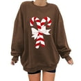 thumbnail image 1 of EHQJNJ Chandails en Molleton Oversize pour Femmes Col Rond Manches Longues Pull Décontracté Ample Imprimé de Noël Tops Oversize Chandails en Molleton pour Femmes Graphique, 1 of 5