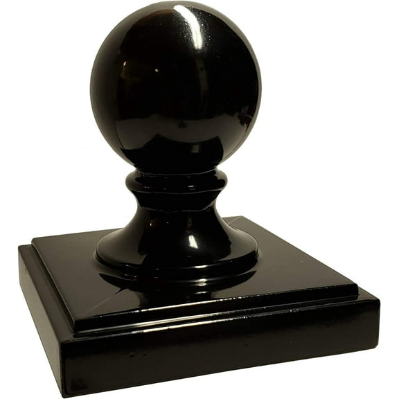 4" x 4" Aluminium Ball Top Post Cap for Metal Posts - Black