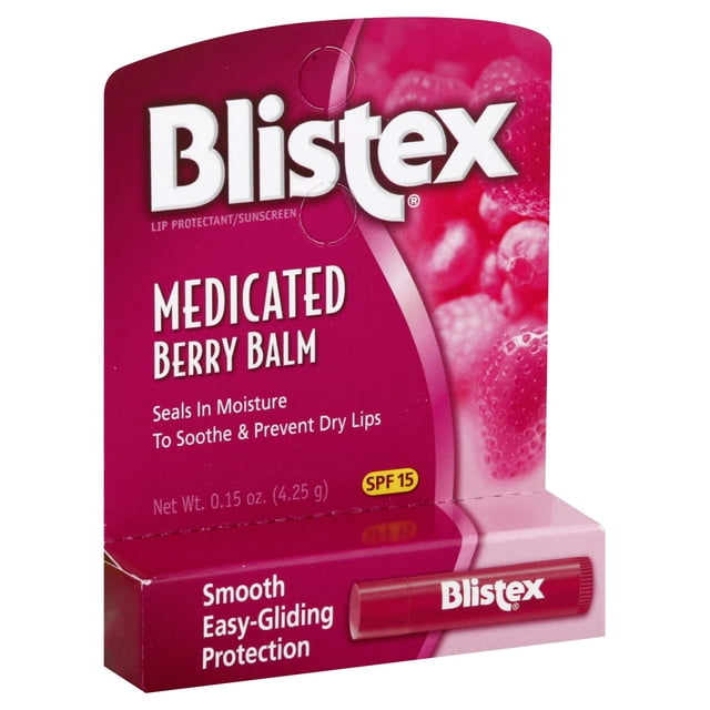 Bálsamo labial Blistex Medication Berry, 4,25 ml, paquete de 24