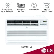LG 7,800 BTU 115V Through-the-Wall Air Conditioner with Remote Control, LT0816CER