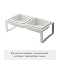 thumbnail image 6 of Yamazaki Home Pet Food Bowl - Two Styles, White, Steel + Ceramic, Tall, 1.25 cups, 300 milliliters per bowl, No Assembly, 6 of 7