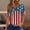 Red, variant on Odbmxy T Shirts for Women Short Sleeve V-Neck Independence Day Shirts for Women Vacation Patriotic Striped Casual Summer Red Tops