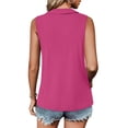 thumbnail image 4 of Cilsoka Womens Summer Tops V Neck Collared Shirts Dressy Casual Ribbed Tank Top with Zipper Loose Fit, 4 of 5