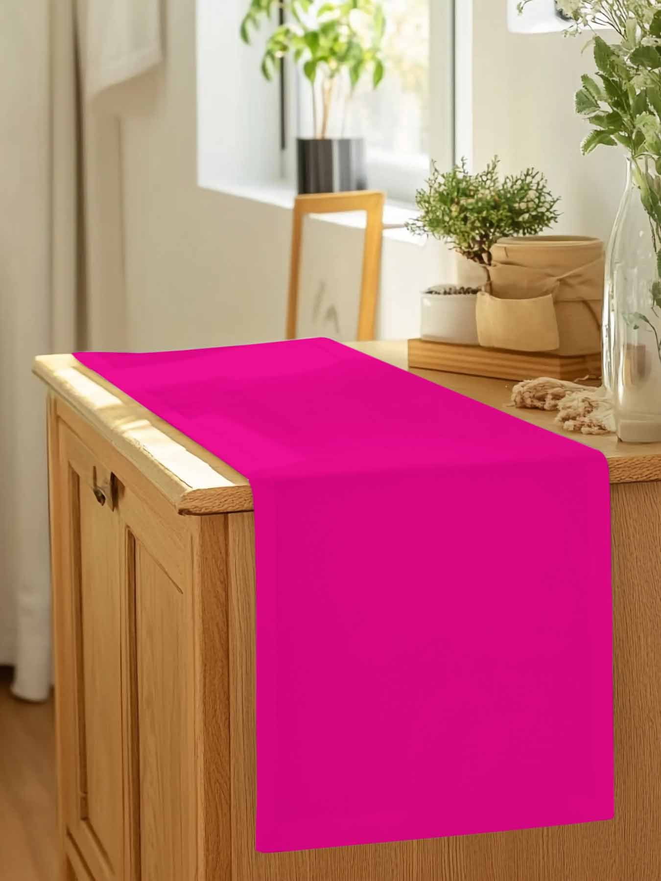 Rose Red Watercolor Table Runner 90 Inches Long, Solid Color Table Runners Tabletop Scarf Kitchen Dining Tables Decoration for Home Party Indoor Outdoor