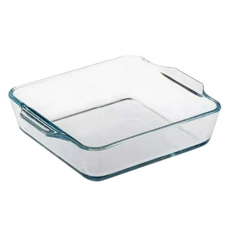 

1Pc Glass Baking Plate Fish Steaming Pan Food Serving Tray with Two Handles