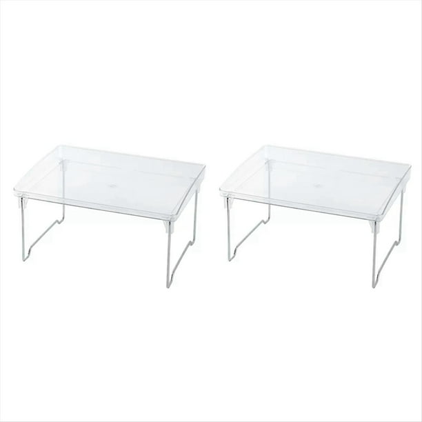 2 Estantes de Escritorio Transparentes, Portavasos, Estante Plegable, Estante de Baño, Soporte para Cajas de de Cocina