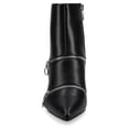 thumbnail image 6 of Journee Catoa Stiletto Heel Pointed Toe Zipper Detail Comfort Dress Booties, 6 of 9