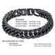 thumbnail image 5 of PROSTEEL Pulseras de cadena cubanas negras de acero inoxidable Pulsera de cadena Franco de 8 mm para hombre, Pulsera de mano Hip-Pop Joyería para hijo Marido Regalo de Navidad, 21 cm de longitud, 5 of 7