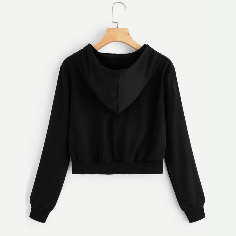 Romwe crop top top hoodies