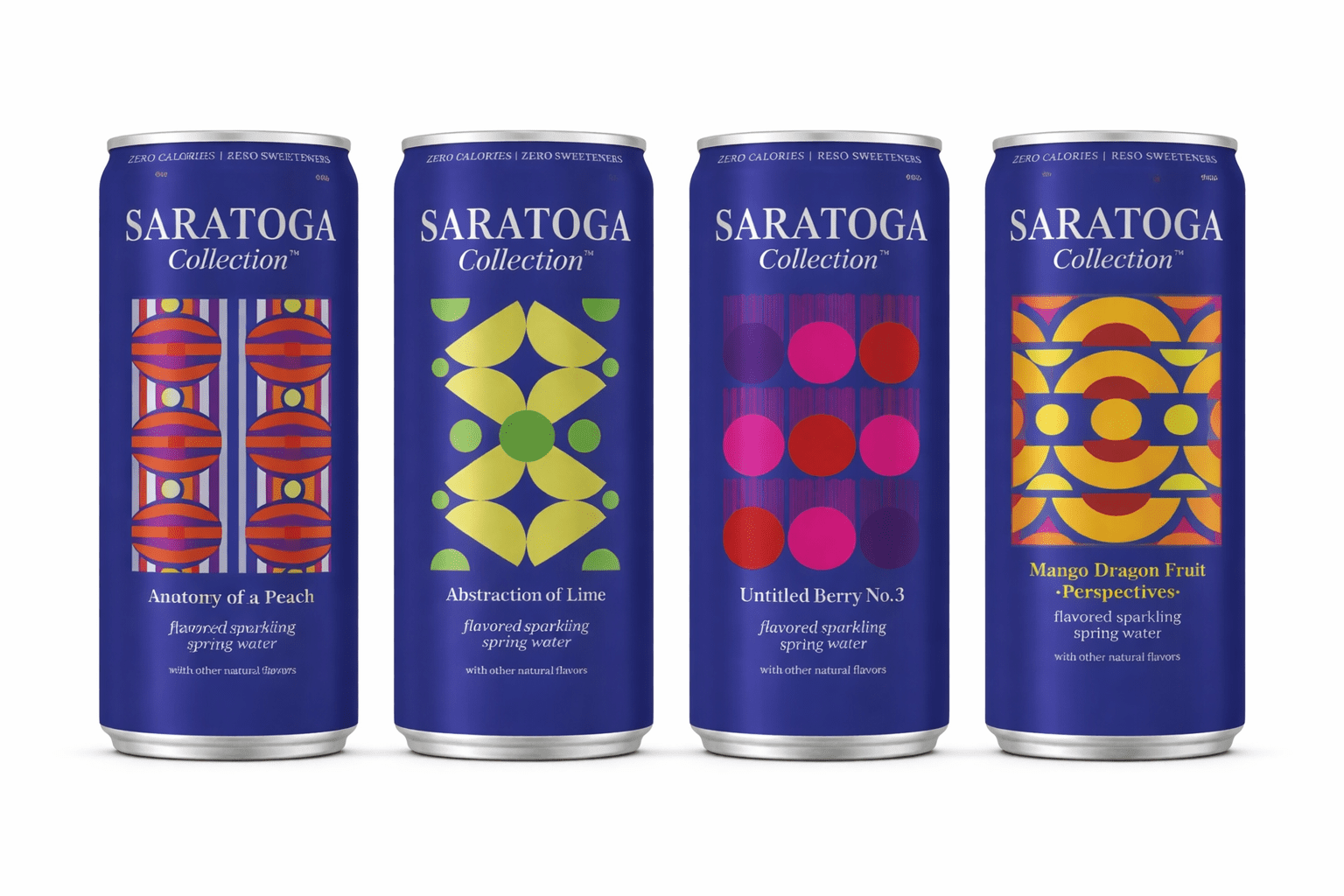 (2 pack) Saratoga Collection Sparkling Spring Water 4 Pack Variety, 12 oz Cans