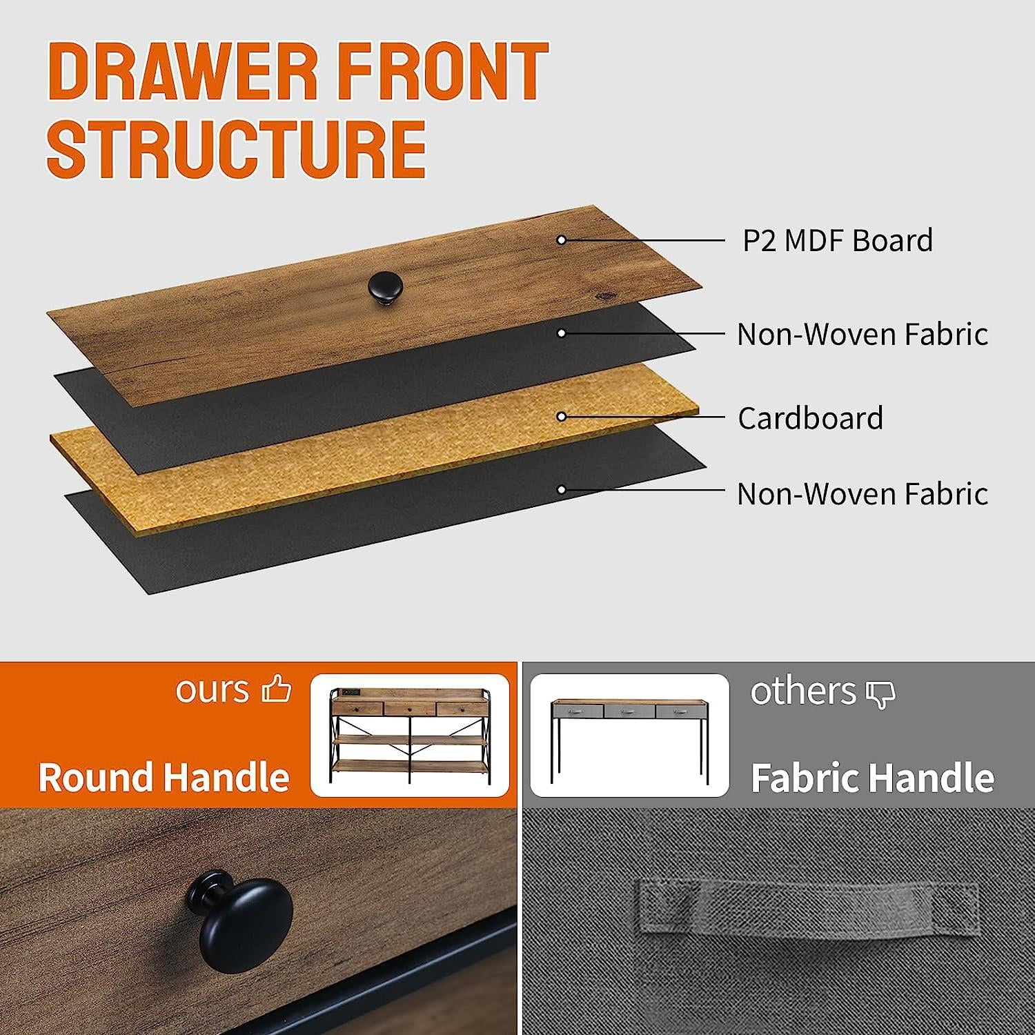 Zimtown Console Table with Power Outlet, 55" Narrow Sofa Table Industrial Entryway Table with USB Ports, Behind Couch Table for Entryway, Hallway, Foyer, Living Room, Bedroom