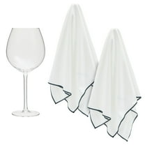 Set of 2 Wine Glass Cleaning Cloth, Lint Free Microfiber Wine Towels for Barware (27 x 20 In, White)