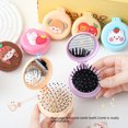 thumbnail image 3 of Peine de bolsa de aire plegable, lindo peine de masaje con cojín de aire, juego de peine para el cabello, espejo cosmético portátil, juego de peine, 3 of 6
