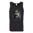 thumbnail image 2 of Wild Bobby, King Lion with Gold Crown Art, Animal Lover, Men Graphic Tank Top, Black, Small, 2 of 4