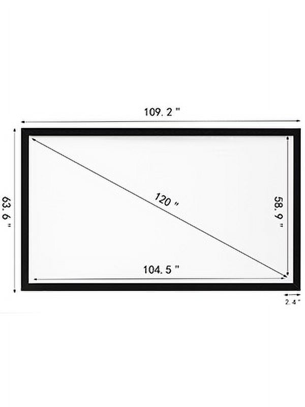 VEVOR 120" 16:9 Projector Screen Fixed Frame 4K HDTV Movie Theater 3D