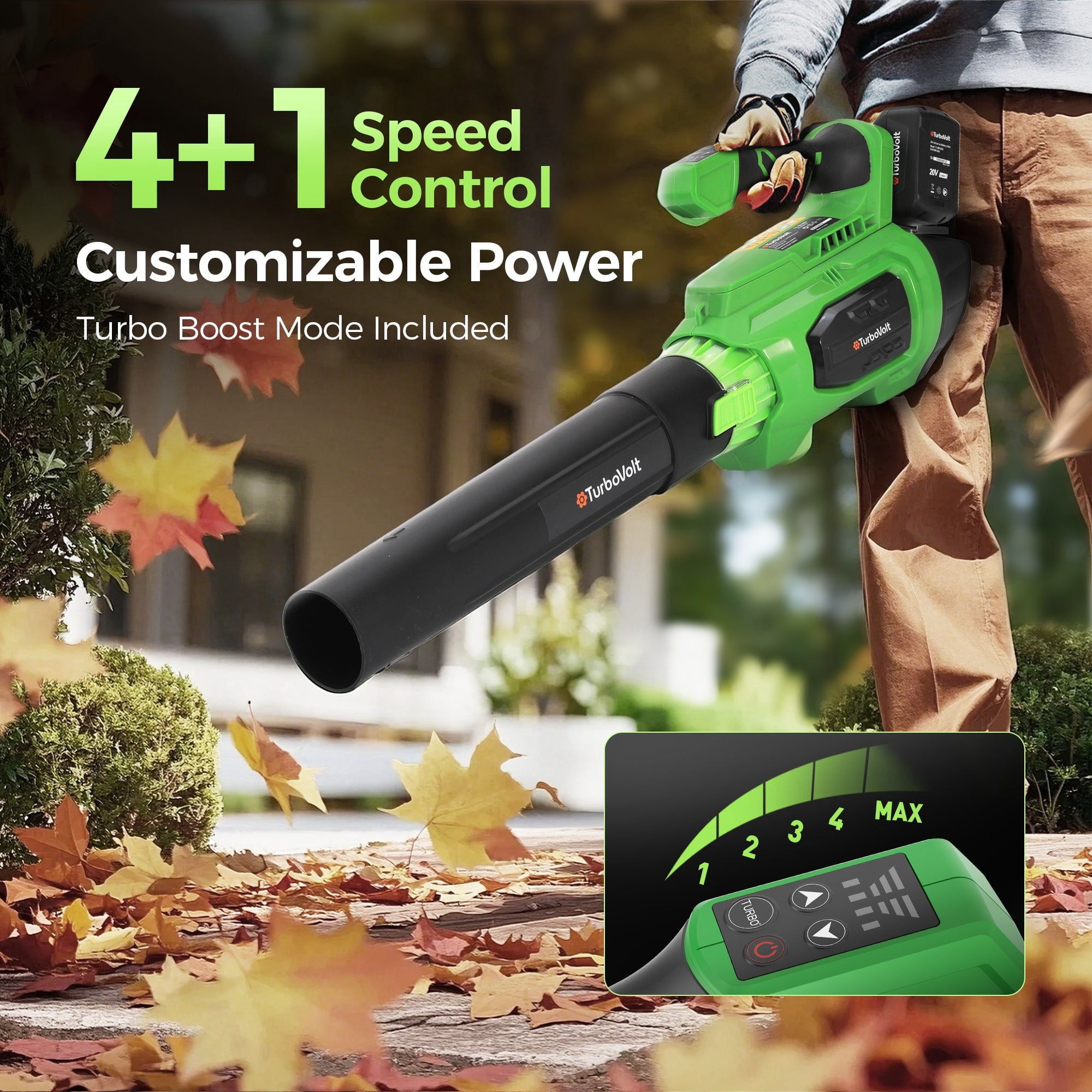 MF Studio 40V Cordless Leaf Blower, 620CFM 150MPH Electric Blower with Brushless Motor for Patio Cleaning & Lawn Care, Includes 2×5.0Ah Batteries and Charger