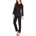 thumbnail image 1 of Anne Klein Womens Pinstripe Pullover Blouse, Black, 14, 1 of 1