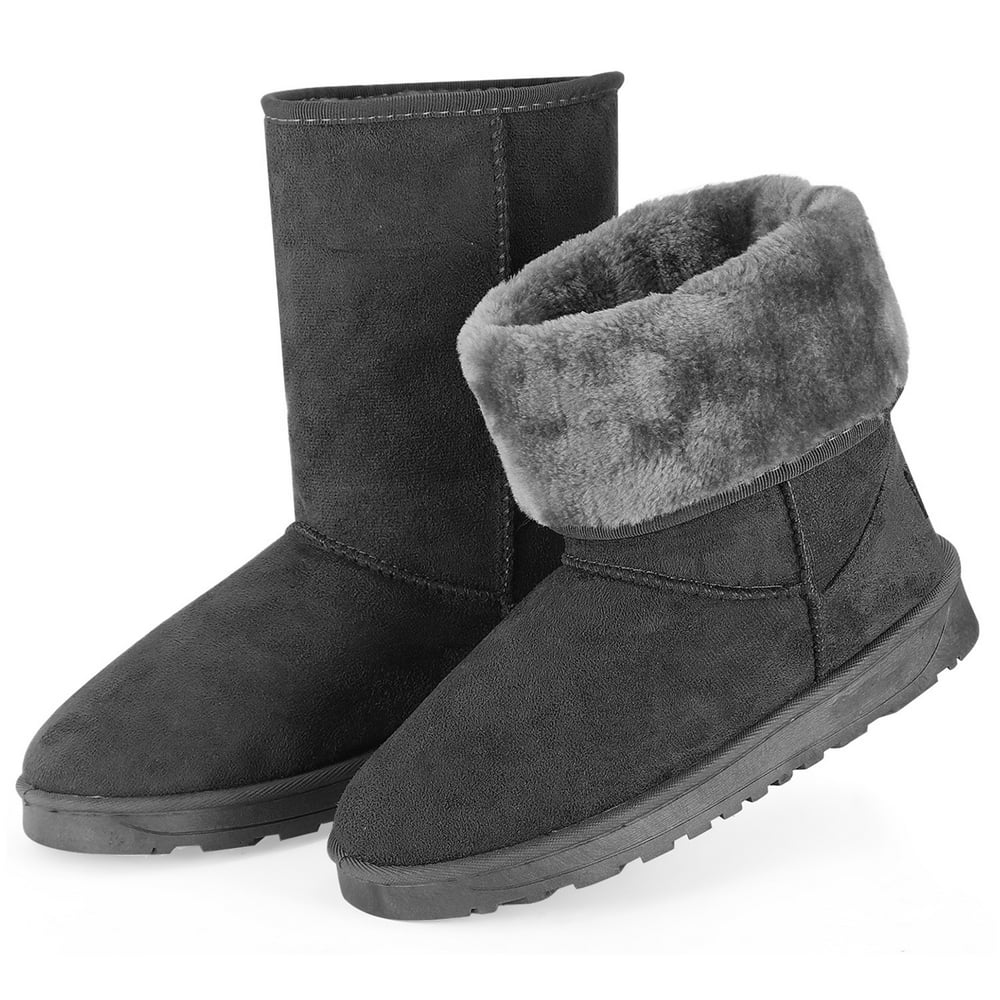 suede mid calf boots