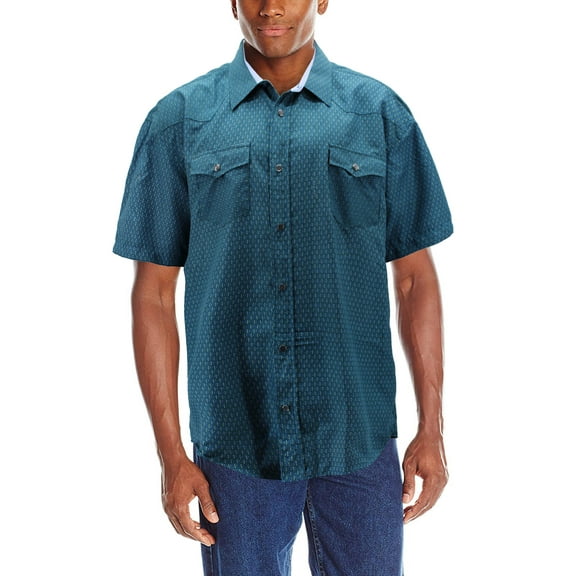 Men's Paisley Patterned Long Sleeve Cowboy Rodeo Western Button Up Dress Shirt (K2813, 2XL)