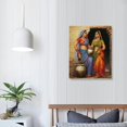 thumbnail image 3 of Nawypu Rajasthani Two Indian Village Women Lady Aesthetic Poster Home Decor Canvas Painting HD Picture Bedroom Living Room Decor Wall Art Framed, 3 of 4