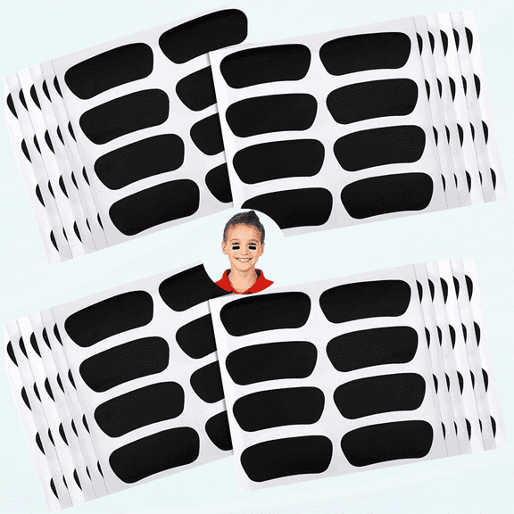 100 Pairs Eye Black Baseball Stickers, Black Under Eye Sports Softball Face Paint, Breathable Eye Strips for Game Day