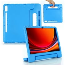for Samsung Galaxy Tab S9 Plus/S9 FE Plus 12.4" SM-X810/SM-X816B/SM-X818U 2023 case, Shockproof, Silicone Rubber EVA Portable Handle Stand Protective Kids Cover Case, Blue