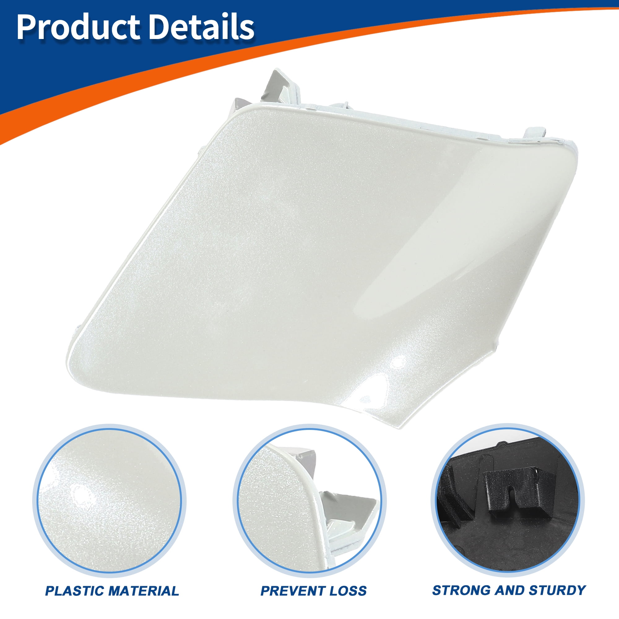 Unique Bargains Front Bumper Tow Hook Cover Diamond White for Mercedes-Benz CLS W218