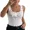 White, variant on Tank Tops For Women Rhinestone Solid Color Sleeveless Ribbed Fitted Camisole Summer Top Going Out Vest Black-L