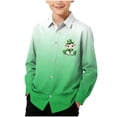 thumbnail image 1 of Chemise Décontractée pour Garçons, Chemise à Manches Longues pour la Saint-Patrick, Haut à Imprimé Dégradé pour Enfants, Chemise de Mode à Col Rabattu pour les Vacances, Anniversaire, Usage Quotidien, 1 of 7