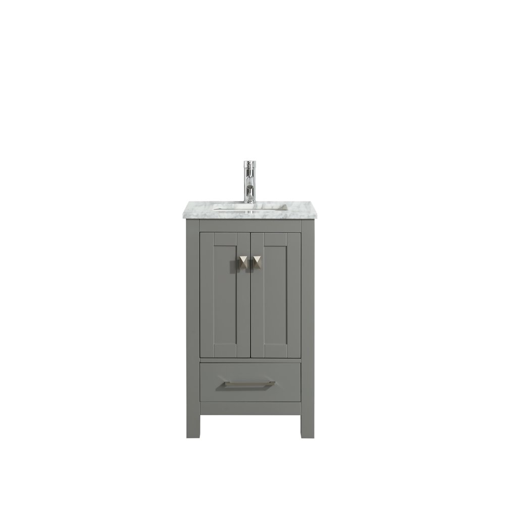 Eviva London 30" Transitional Gray bathroom vanity with white Carrara