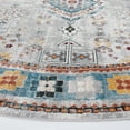 thumbnail image 4 of SAFAVIEH Bayside Bruno Oriental Polyester Machine Washable Area Rug, Light Gray/Blue, 6'7" x 6'7" Round, 4 of 12