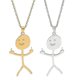 thumbnail image 1 of Handcrafted Stainless Steel Doodle Pendant Necklace for Women and Men Unique Artistic Jewelry Design, 1 of 5
