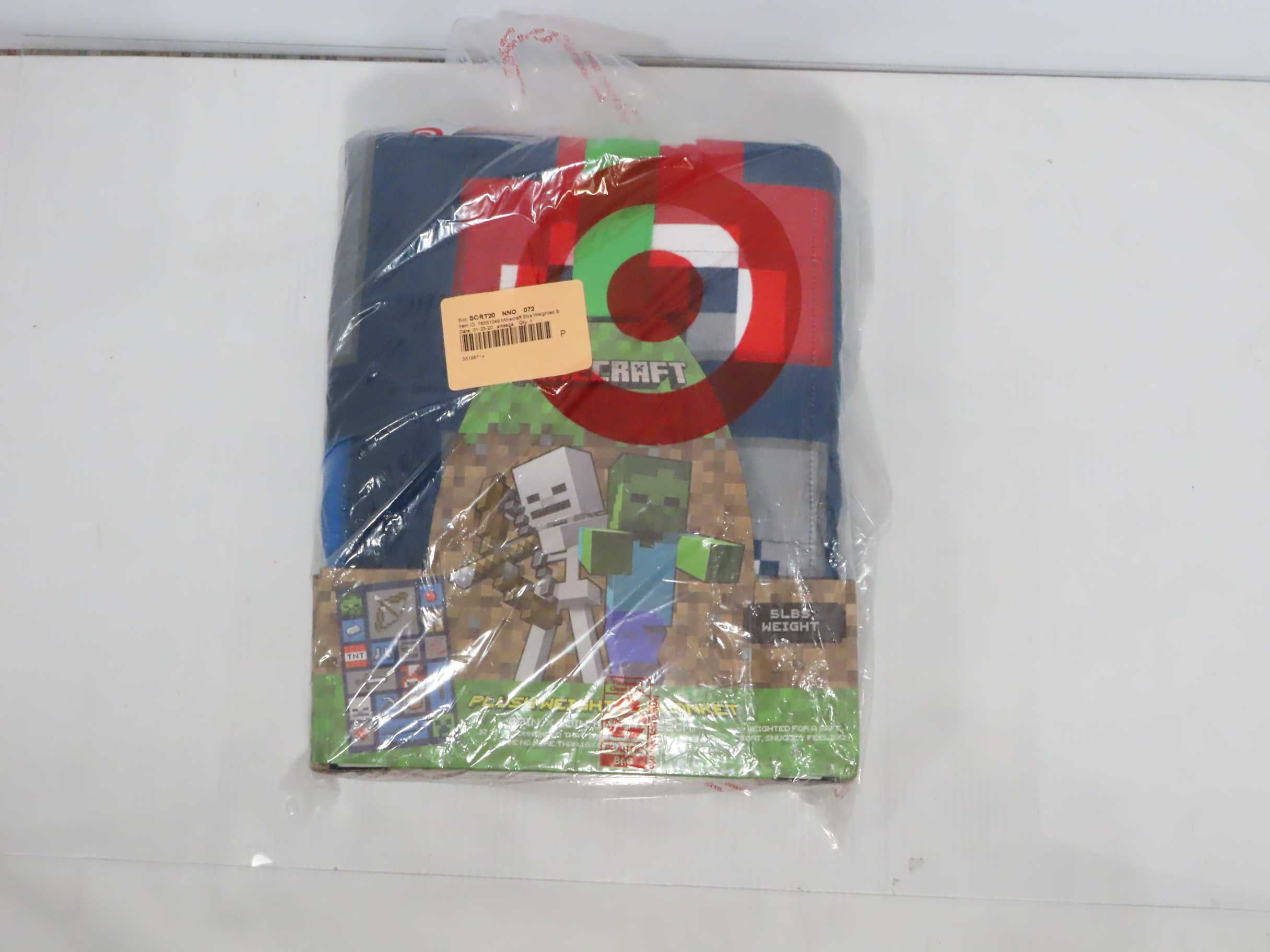 Minecraft 5lbs Weighted Blanket Blue BrickSeek