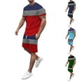 thumbnail image 3 of Vedolay Mens Shorts Tracksuit Men's Flower Shirt Hawaiian Sets Casual Short Sleeve Shirt and Solid Quick Dry Beach Shorts,Red XL, 3 of 5