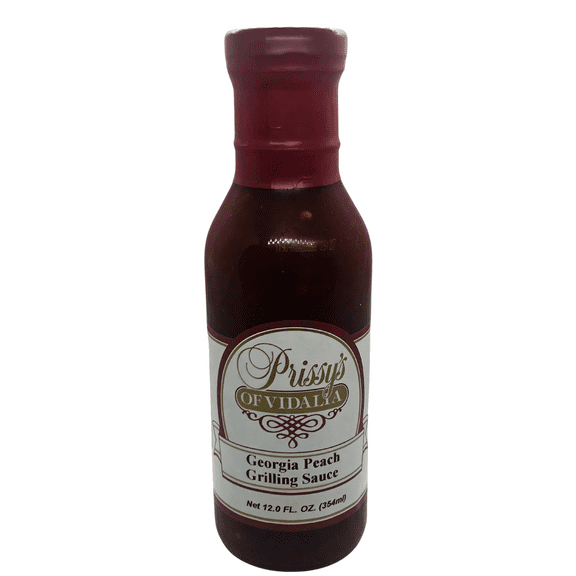 Prissy's of Vidalia Georgia Peach Grilling Sauce - Sweet & Tangy BBQ Glaze, Perfect for Grilling, Roasting, and Dipping - 12 oz