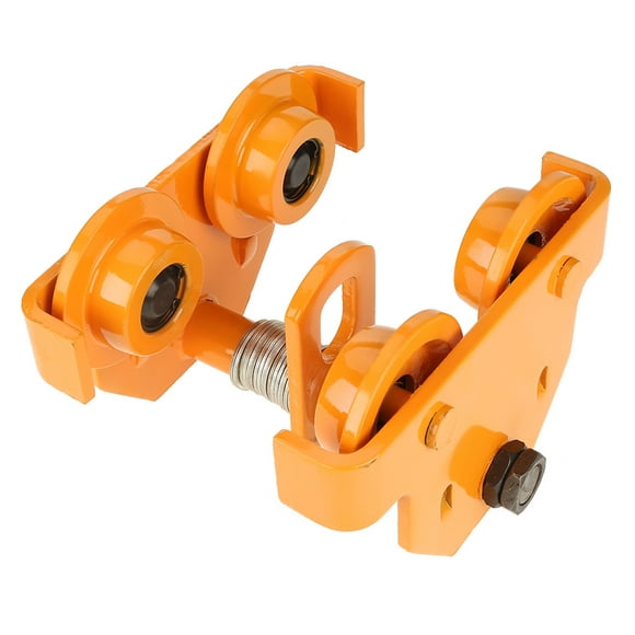 LAFGUR Push Trolley Beam ,1 Ton Pull Capacity Adjustable Stainless Steel Push Trolley Beam Girder Precision Tool Yellow