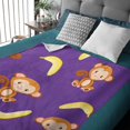thumbnail image 5 of Monkey Throw Blanket, Premium Quality Gift Flannel Fleece Memorial Blankets, Gifts for Family Friend Kids Adult Couch Bedroom Birthdays 60X80 in for Adults, 5 of 6