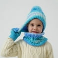 thumbnail image 4 of OGLCCG Kids Pompom Winter Beanie Hat Scart Gloves Set,Boys Girls Knitted Fleece Lined Beanie with Neck Scarf Thick Gloves for Cold Weather 3-10 Years, 4 of 6
