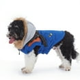 thumbnail image 2 of Small Dog Harness Jacket Hooded,Pet Coat Cold Weather Warm Vest Jacket with Harness,Dog Waterproof Windproof Cotton Costume for Puppy Small Medium Dogs Blue Brown M, 2 of 7