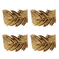 thumbnail image 1 of 4pcs Golden Napkin Rings Leaves Shape Napkin Buckles Metal Iron Napkin Holders Dinning Table Tissue Setting Decoration for Party Table, 1 of 8