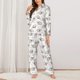 thumbnail image 2 of Balery Cartoon Koala Conjunto de Pijama con Estampado para Mujer, Conjunto de Dos Piezas con Manga Larga, Ropa de Dormir Suave con Bolsillos, Pijamas Cómodos-Large, 2 of 7