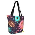thumbnail image 2 of Easygdp Donuts1 Stylish Canvas Handbag Shoulder Tote Bag, Shopping Bag with Zip, Suitable for Buying Groceries, Office, Fitness, 2 of 9