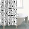 thumbnail image 4 of Black and White Halloween Ghosts Shower Curtain 72"x72" ,Bathroom Decorative Shower Curtains Set with 12 Hooks,Modern Waterproof Washable Shower Curtain, 4 of 6