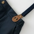 thumbnail image 5 of Ketyyh-chn99 Baby Boy Clothes Suits Infant Gentleman Outfits Toddler Kids Baby Boys Outfit Gentleman Striped Shirt with Bowtie Long Suspender Pants Overalls Clothes Size for 6-9 Months,Navy, 5 of 9