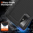 thumbnail image 3 of Designed for Samsung Galaxy A71 5G Case 2 in 1 Gift Militay Grade Drop Protective Rugged Heavy Duty Cover Shockproof Case for Galaxy A71 5G Phone Case for Women Men boy Girl (Black+Black), 3 of 17