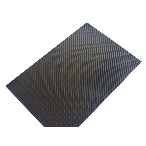 Feuille de Fibre de Carbone 1.5mmx200mmx300mm Plaque Panneau 3K Sergé Surface Brillante Miroir