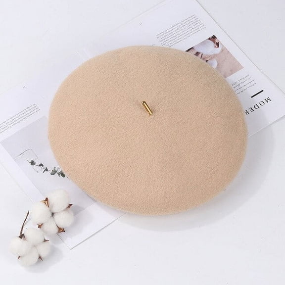 CoCopeaunt Autumn And Winter New Small Gold Label Beret Women, Korean Version Of The Large Wool Cap Cap British Painter Cap Bud Cap